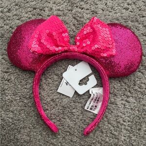 Pink Sequin Mouse Ears Headband
